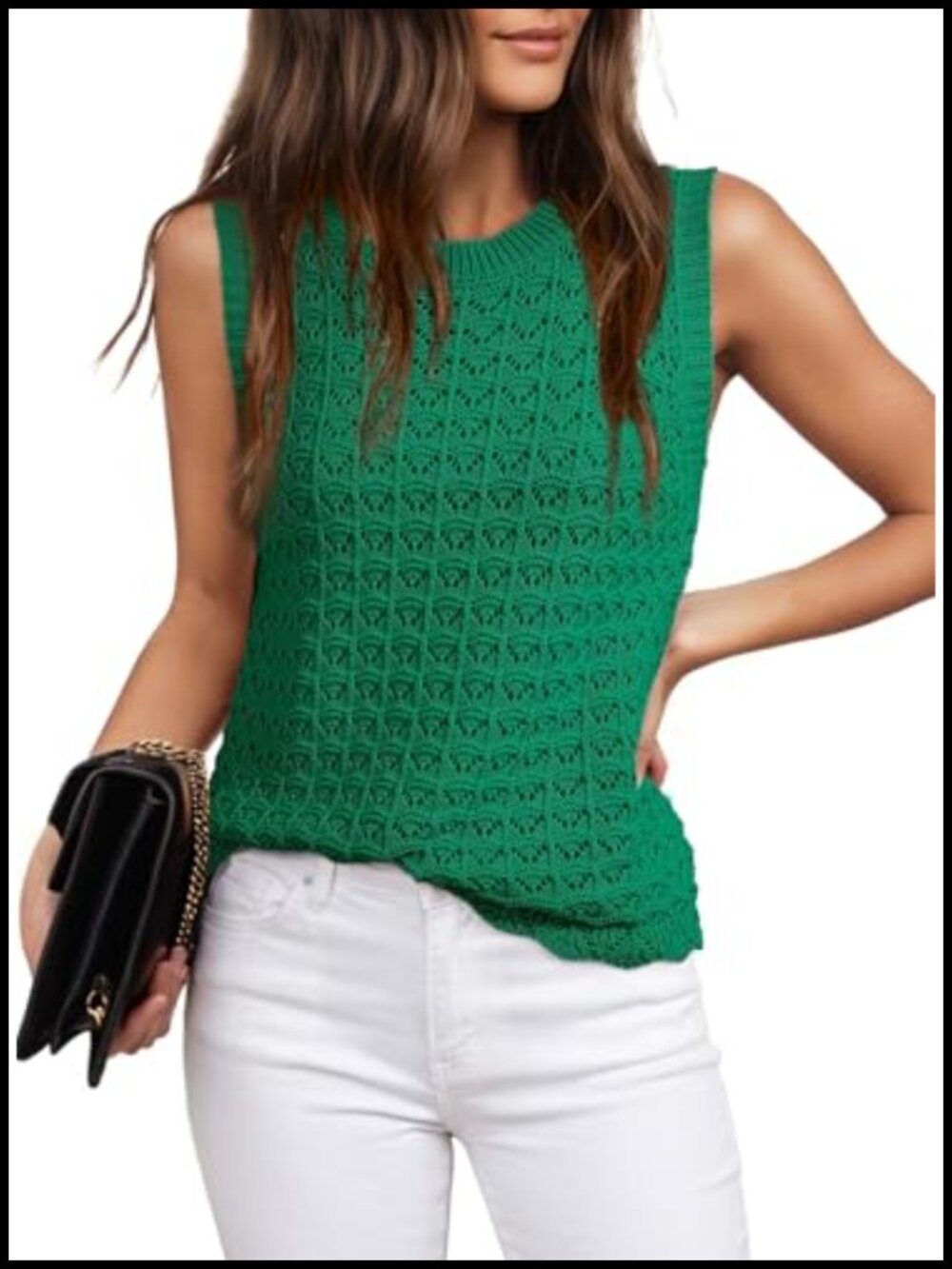 Crochet Halter Vest Sweater Tank Top for Women Sleeveless Knit